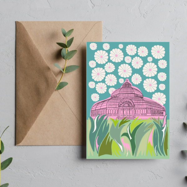 Pink Palms Greeting Card