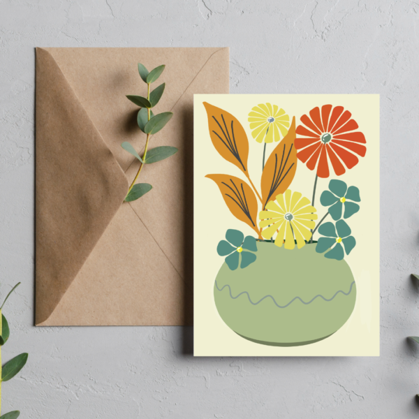 Golden Petals Greeting Card