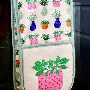 Evergreen Plants Double Oven Glove